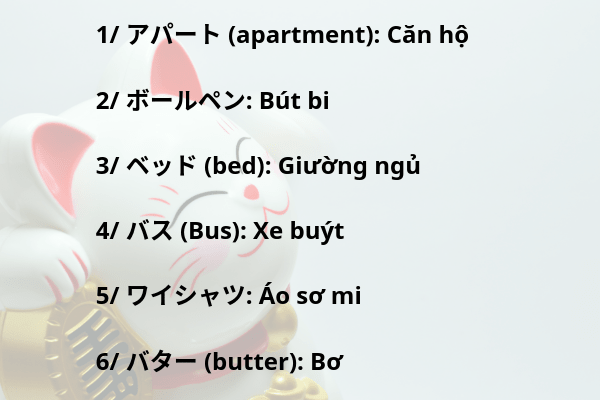 Tổng hợp từ vựng Katakana N5, N4
