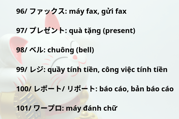 Tổng hợp từ vựng Katakana N5, N4