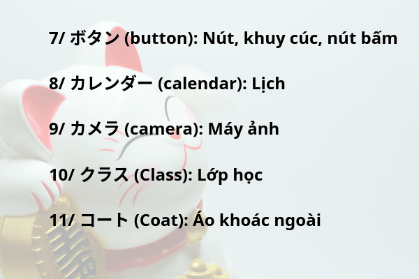 Tổng hợp từ vựng Katakana N5, N4