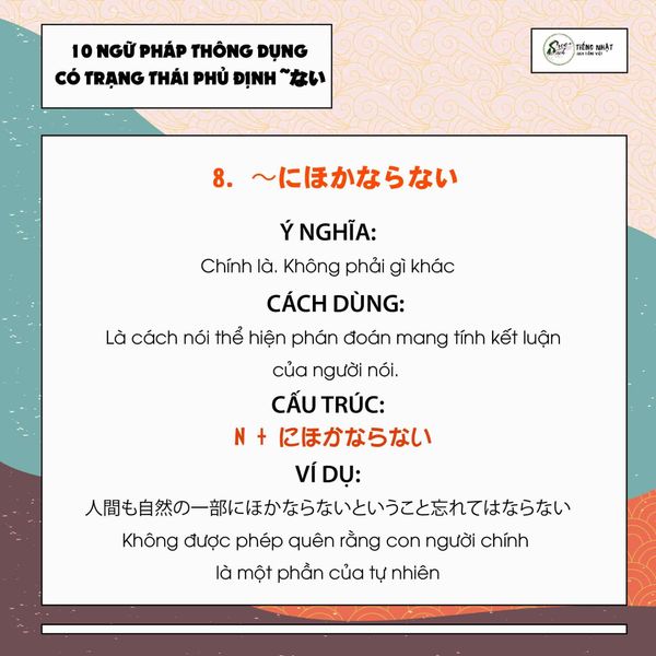 10 mẫu ngữpháp phủ định