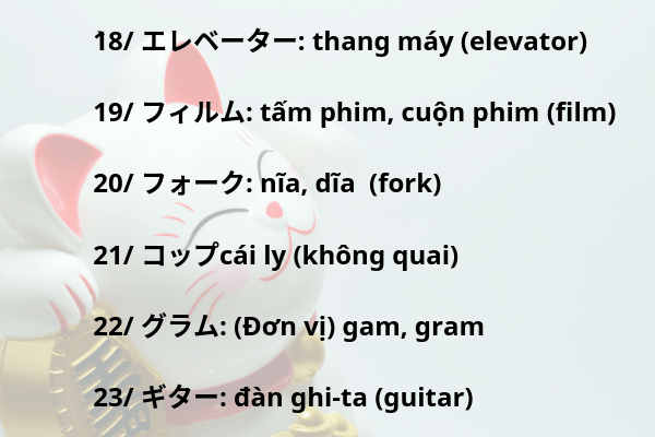 Tổng hợp từ vựng Katakana N5, N4