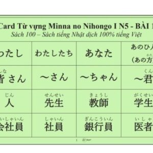 CARD MINNA NO NIHONGO N5 - QUYỂN 1 (Dịch tiếng Việt)