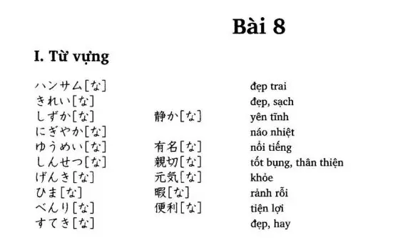 Bài 8 Tiếng Nhật Bài 8 Tiếng Nhật