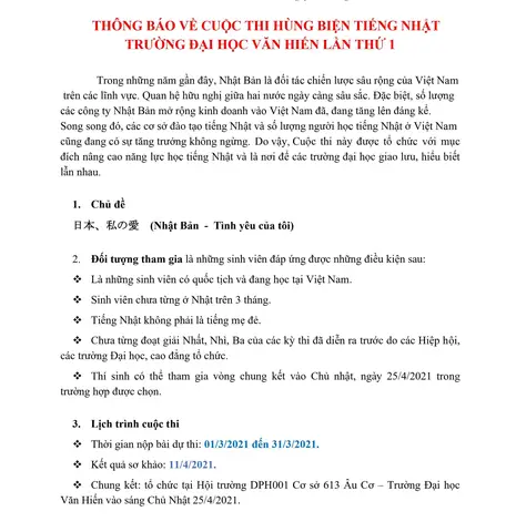 Bài Hùng Biện Tiếng Nhật