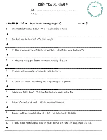 Bài Tập Dịch Tiếng Nhật