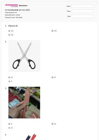 Bài Tập Tiếng Nhật Lớp 7