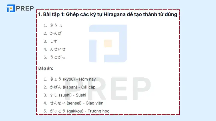 Bài Test Bảng Chữ Cái Tiếng Nhật