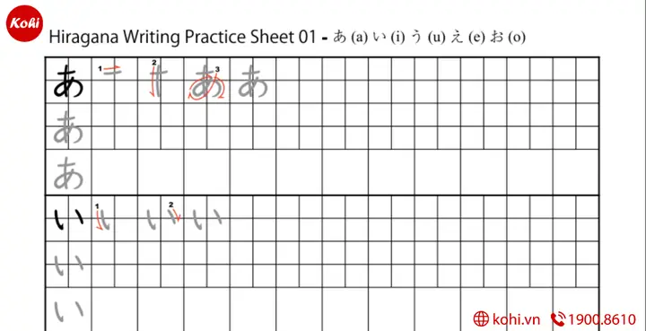 Bảng Tập Viết Tiếng Nhật Bảng Tập Viết Tiếng Nhật