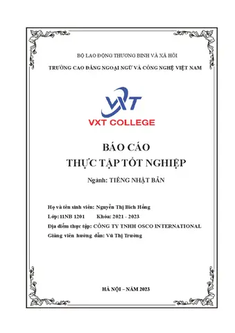 Báo Cáo Thực Tập Tiếng Nhật