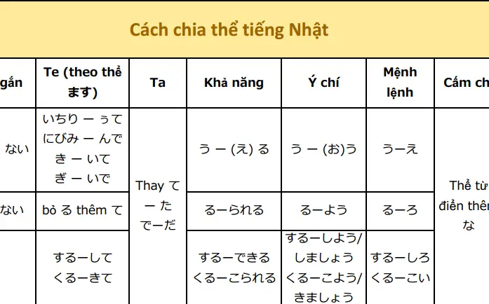 Cách Chia Thể Khả Năng Trong Tiếng Nhật