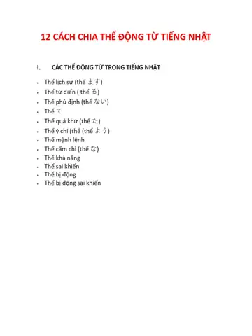 Cách Chia Thể Phủ Định Trong Tiếng Nhật