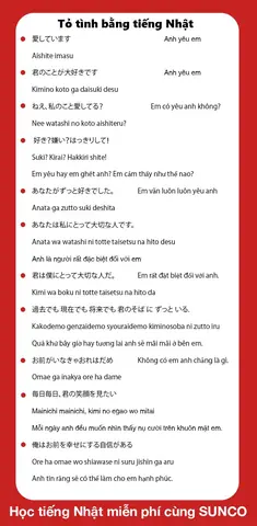 Câu Tỏ Tình Bằng Tiếng Nhật