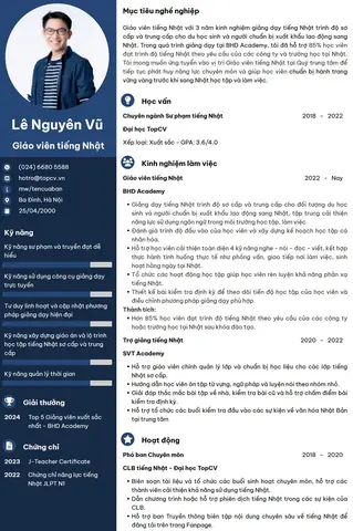 Giáo Viên Tiếng Nhật
