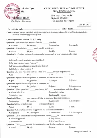Đề Thi Tiếng Nhật Lớp 10