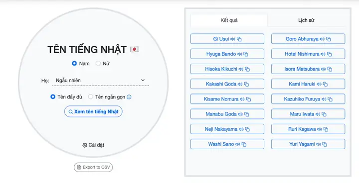 Họ Tên Tiếng Nhật