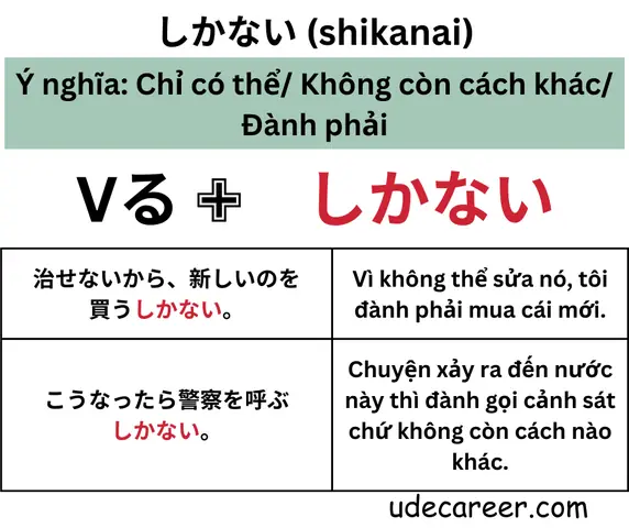 Không Còn Cách Nào Khác Tiếng Nhật