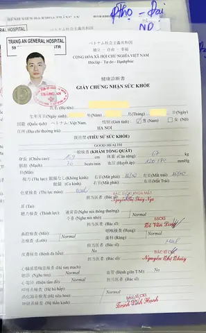 Mẫu Giấy Khám Sức Khỏe Tiếng Nhật