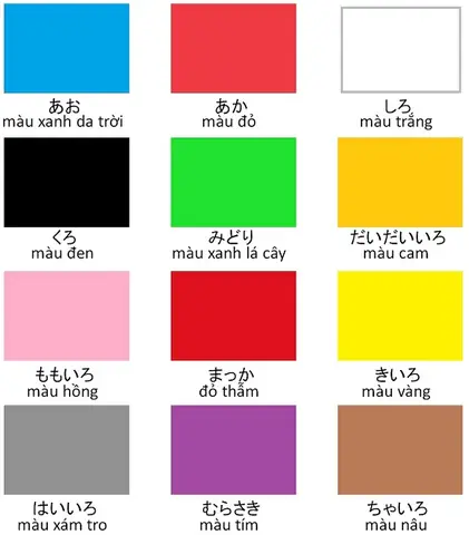 Màu Sắc Tiếng Nhật