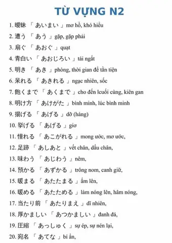 N2 Tiếng Nhật