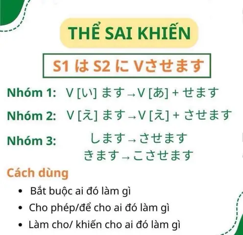 Sai Khiến Tiếng Nhật
