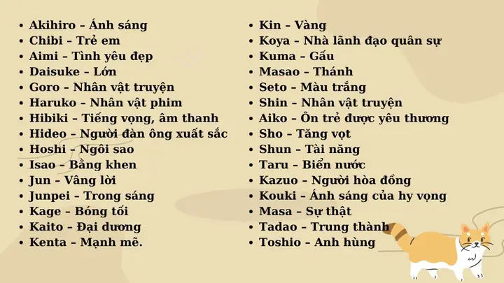 Tên Cho Mèo Bằng Tiếng Nhật