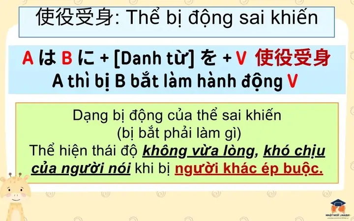 Thể Bị Động Sai Khiến Tiếng Nhật