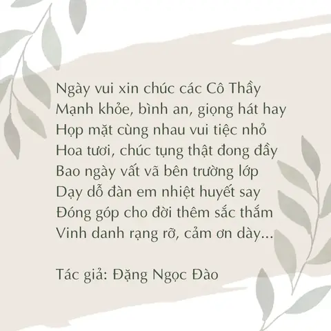 Thơ Tiếng Nhật Về Thầy Cô
