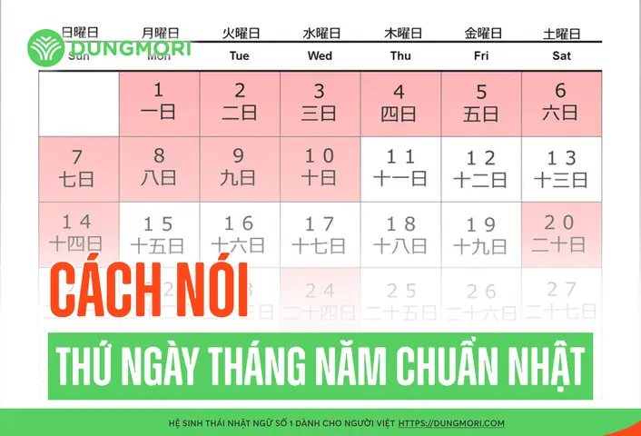 Thứ Ngày Tháng Tiếng Nhật Thứ Ngày Tháng Tiếng Nhật