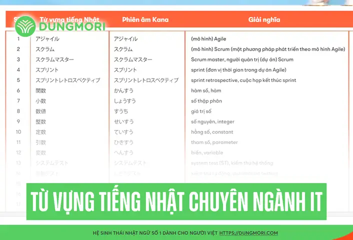 Từ Vựng It Tiếng Nhật