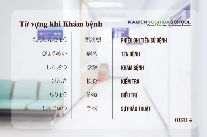 Từ Vựng Khám Bệnh Tiếng Nhật