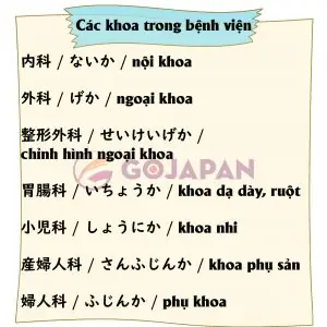 Từ Vựng Khám Bệnh Tiếng Nhật