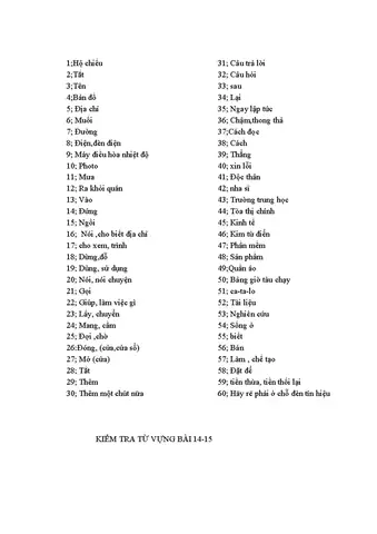 Từ Vựng Tiếng Nhật Bài 14