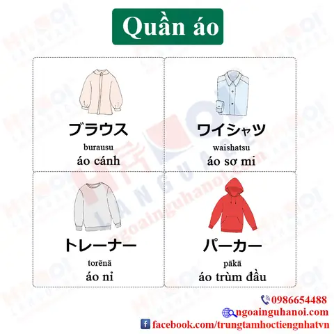 Từ Vựng Tiếng Nhật Về Quần Áo